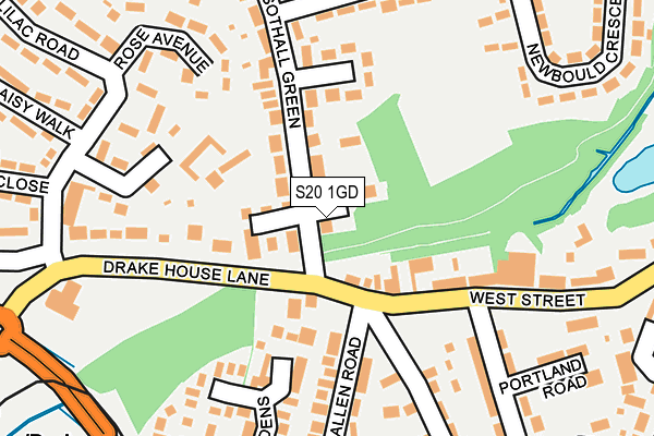 S20 1GD map - OS OpenMap – Local (Ordnance Survey)