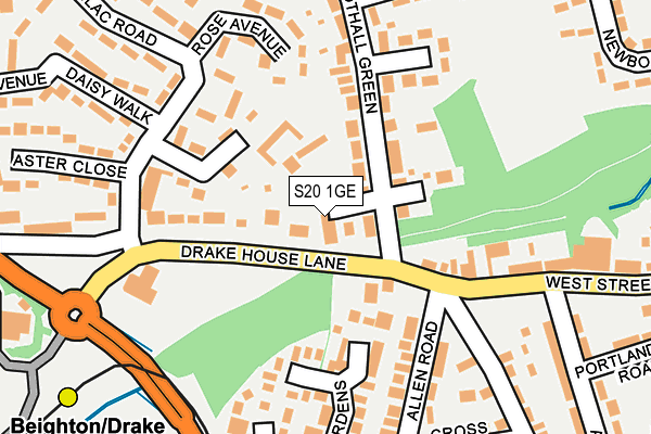 S20 1GE map - OS OpenMap – Local (Ordnance Survey)