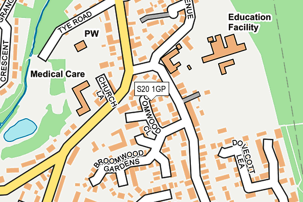 S20 1GP map - OS OpenMap – Local (Ordnance Survey)