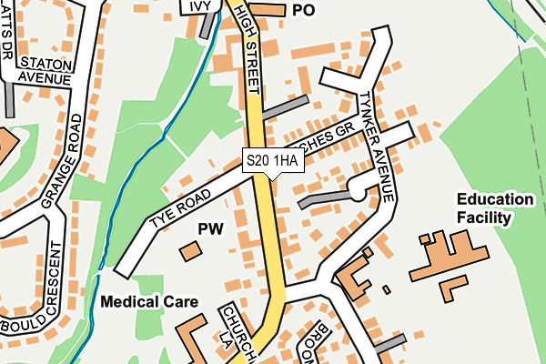 S20 1HA map - OS OpenMap – Local (Ordnance Survey)