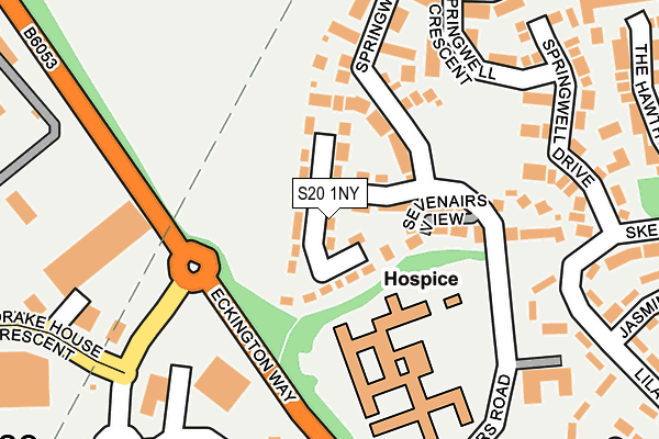 S20 1NY map - OS OpenMap – Local (Ordnance Survey)