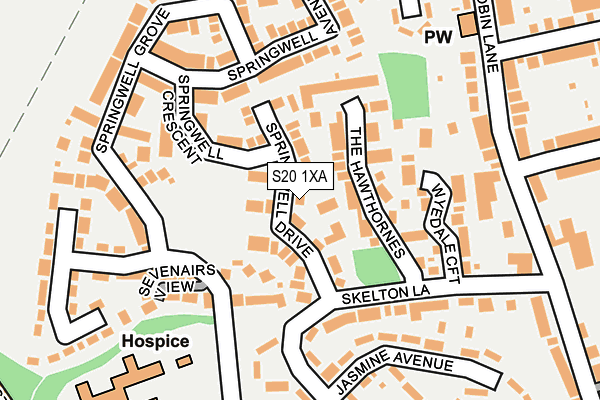 S20 1XA map - OS OpenMap – Local (Ordnance Survey)