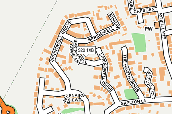 S20 1XB map - OS OpenMap – Local (Ordnance Survey)