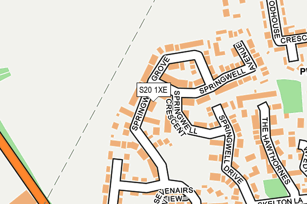 S20 1XE map - OS OpenMap – Local (Ordnance Survey)