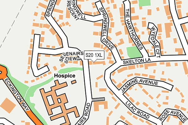 S20 1XL map - OS OpenMap – Local (Ordnance Survey)