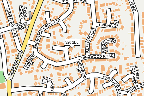 S20 2DL map - OS OpenMap – Local (Ordnance Survey)