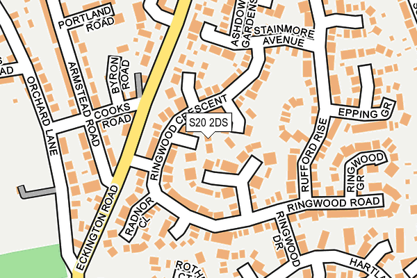 S20 2DS map - OS OpenMap – Local (Ordnance Survey)