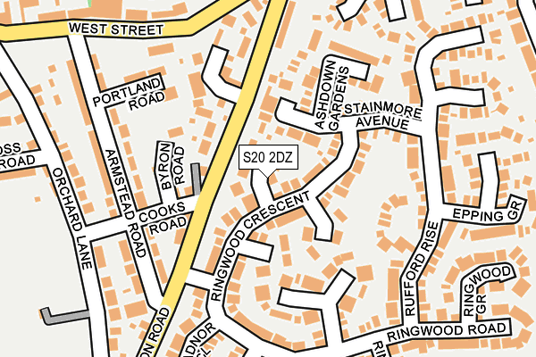 S20 2DZ map - OS OpenMap – Local (Ordnance Survey)