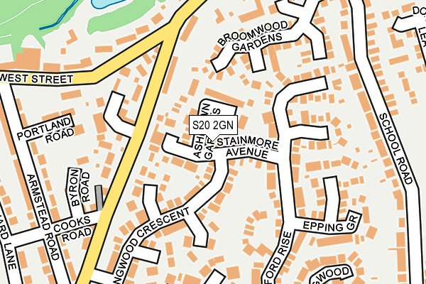 S20 2GN map - OS OpenMap – Local (Ordnance Survey)