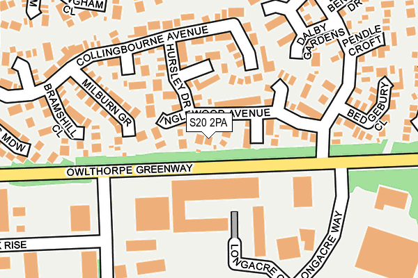 S20 2PA map - OS OpenMap – Local (Ordnance Survey)