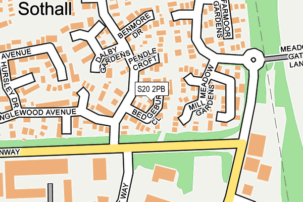 S20 2PB map - OS OpenMap – Local (Ordnance Survey)