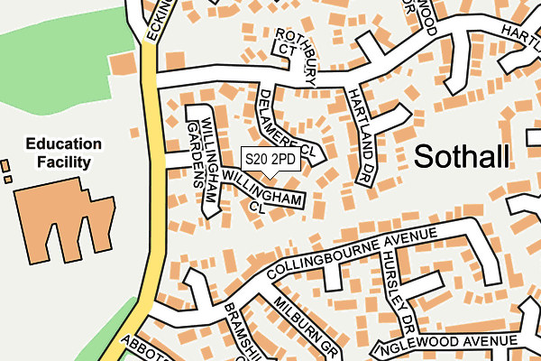 S20 2PD map - OS OpenMap – Local (Ordnance Survey)
