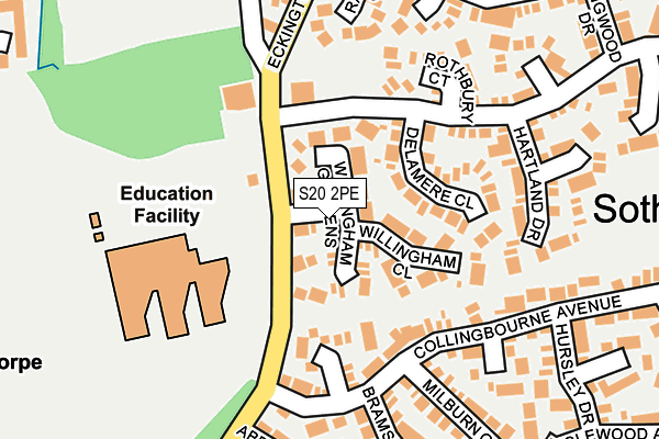 S20 2PE map - OS OpenMap – Local (Ordnance Survey)