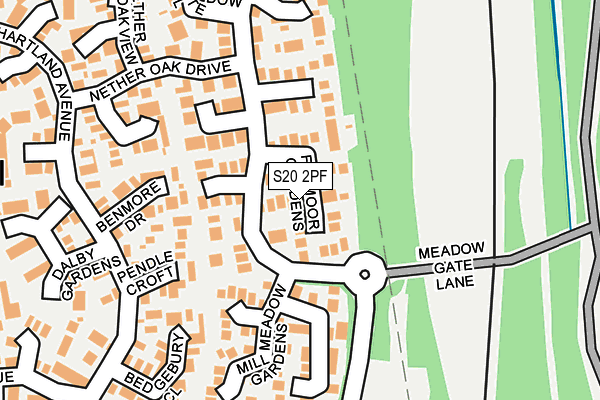 S20 2PF map - OS OpenMap – Local (Ordnance Survey)