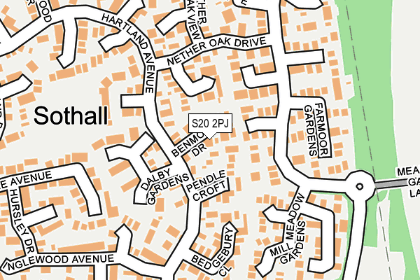 S20 2PJ map - OS OpenMap – Local (Ordnance Survey)