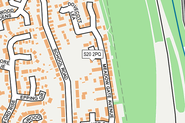 S20 2PQ map - OS OpenMap – Local (Ordnance Survey)