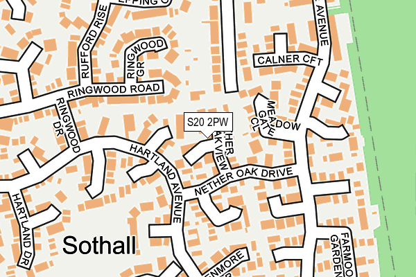 S20 2PW map - OS OpenMap – Local (Ordnance Survey)