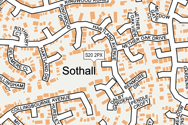 S20 2PX map - OS OpenMap – Local (Ordnance Survey)