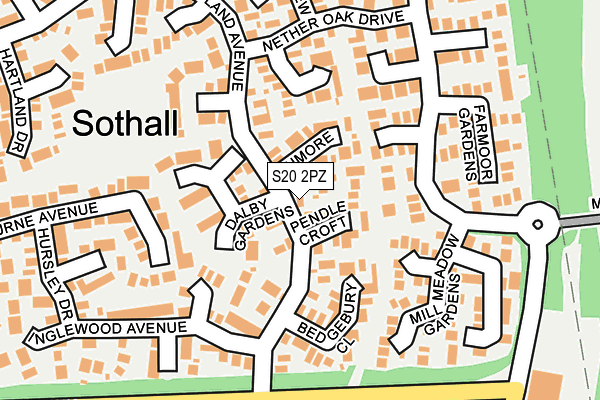 S20 2PZ map - OS OpenMap – Local (Ordnance Survey)