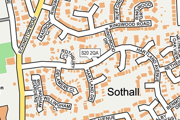 S20 2QA map - OS OpenMap – Local (Ordnance Survey)