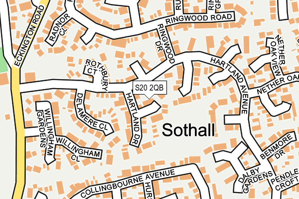 S20 2QB map - OS OpenMap – Local (Ordnance Survey)