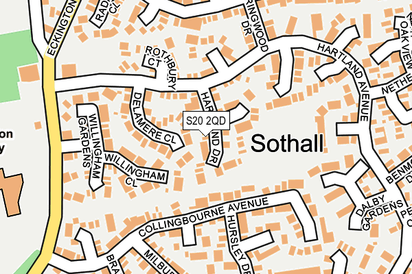 S20 2QD map - OS OpenMap – Local (Ordnance Survey)