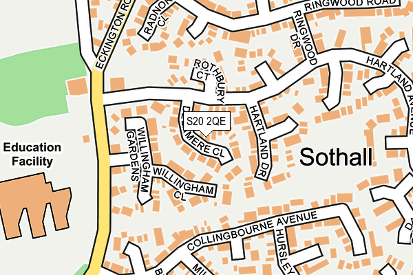 S20 2QE map - OS OpenMap – Local (Ordnance Survey)