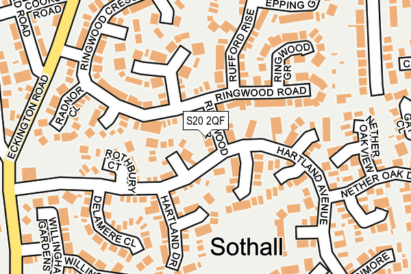 S20 2QF map - OS OpenMap – Local (Ordnance Survey)