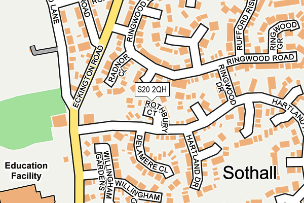 S20 2QH map - OS OpenMap – Local (Ordnance Survey)