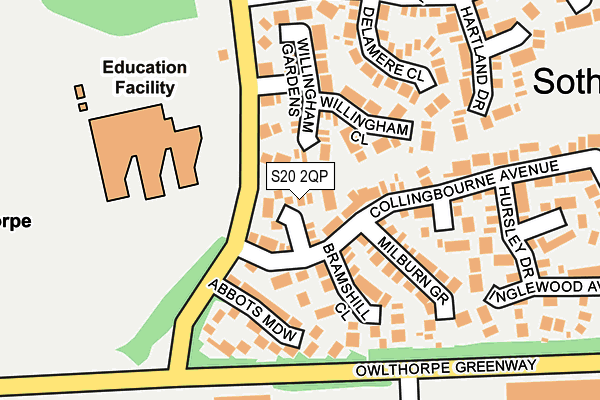 S20 2QP map - OS OpenMap – Local (Ordnance Survey)