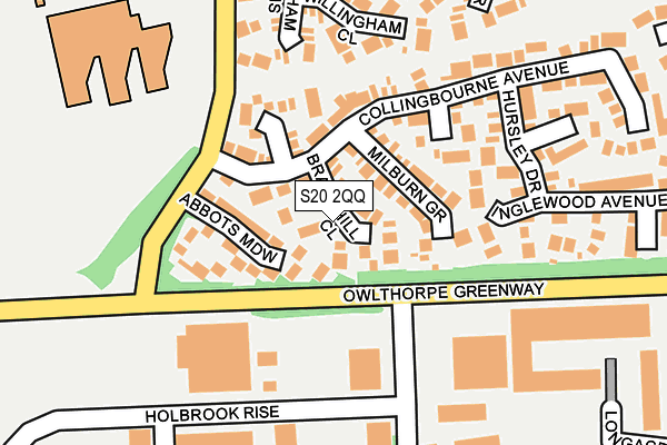 S20 2QQ map - OS OpenMap – Local (Ordnance Survey)