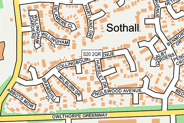 S20 2QR map - OS OpenMap – Local (Ordnance Survey)