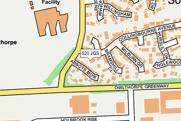 S20 2QS map - OS OpenMap – Local (Ordnance Survey)