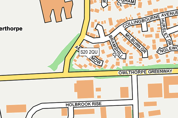 S20 2QU map - OS OpenMap – Local (Ordnance Survey)
