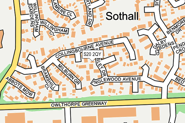 S20 2QY map - OS OpenMap – Local (Ordnance Survey)