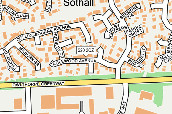 S20 2QZ map - OS OpenMap – Local (Ordnance Survey)