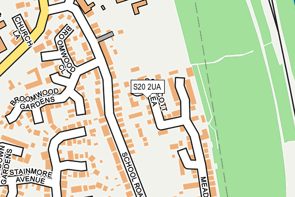 S20 2UA map - OS OpenMap – Local (Ordnance Survey)