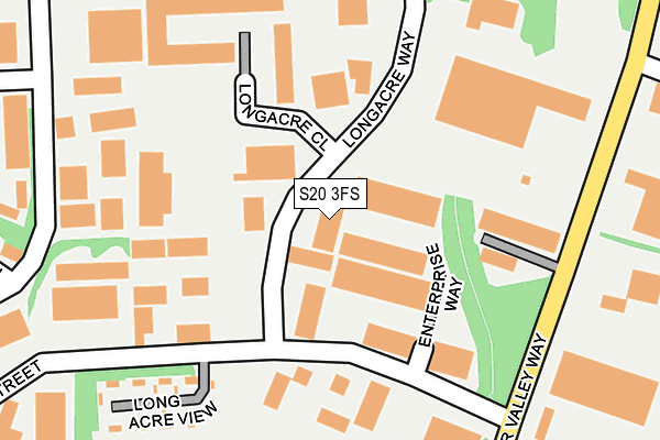 S20 3FS map - OS OpenMap – Local (Ordnance Survey)