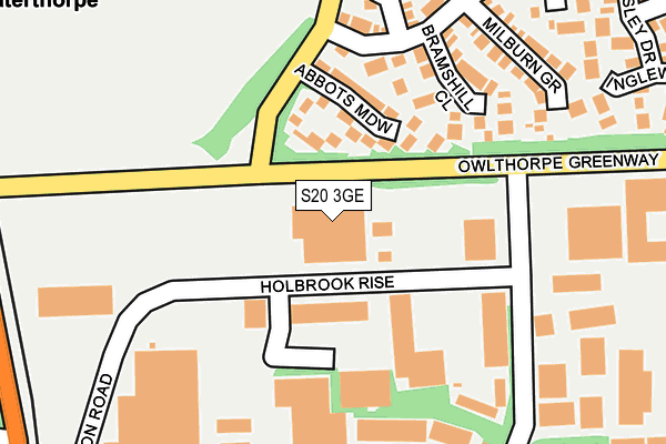 S20 3GE map - OS OpenMap – Local (Ordnance Survey)