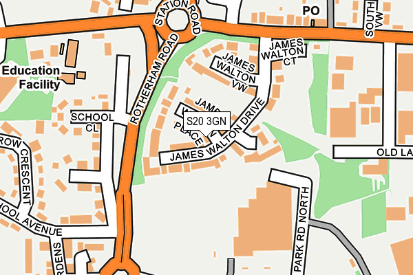 S20 3GN map - OS OpenMap – Local (Ordnance Survey)