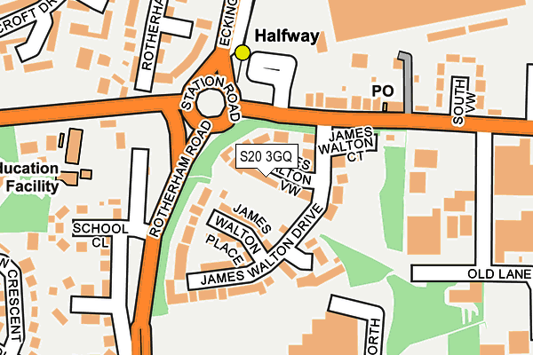 S20 3GQ map - OS OpenMap – Local (Ordnance Survey)