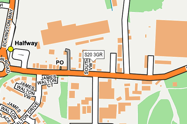 S20 3GR map - OS OpenMap – Local (Ordnance Survey)