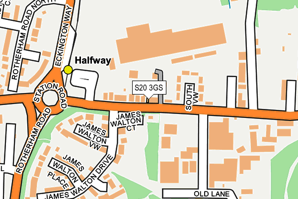 S20 3GS map - OS OpenMap – Local (Ordnance Survey)