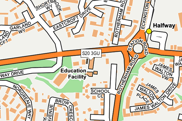 S20 3GU map - OS OpenMap – Local (Ordnance Survey)