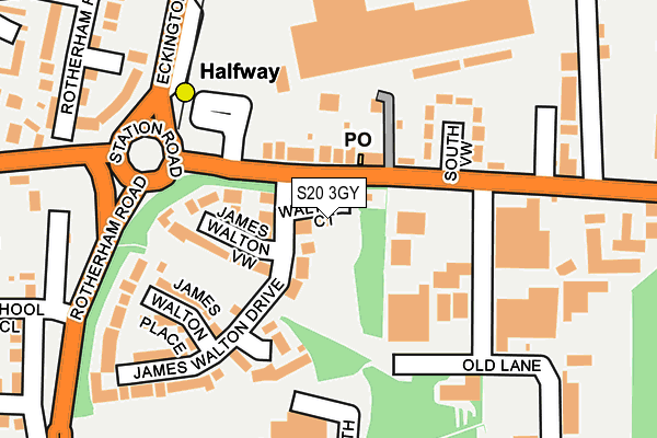 S20 3GY map - OS OpenMap – Local (Ordnance Survey)