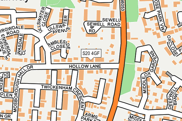 S20 4GF map - OS OpenMap – Local (Ordnance Survey)