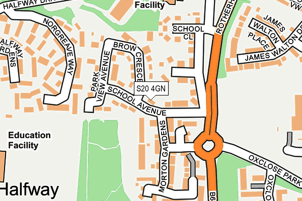 S20 4GN map - OS OpenMap – Local (Ordnance Survey)