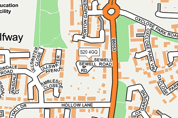 S20 4GQ map - OS OpenMap – Local (Ordnance Survey)