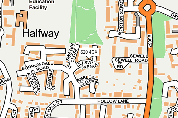 S20 4GX map - OS OpenMap – Local (Ordnance Survey)