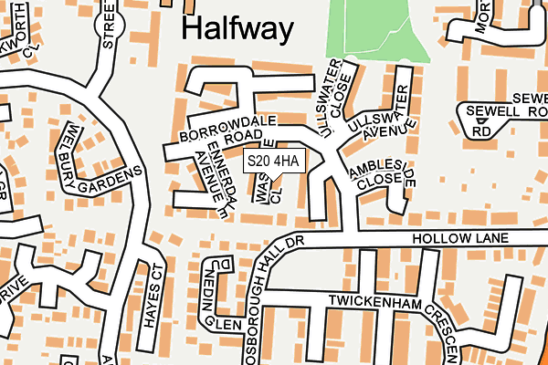 S20 4HA map - OS OpenMap – Local (Ordnance Survey)